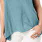 Camiseta feminina estilo &amp; co com bainha de lenço, azul, tamanho médio
