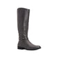 Botas femininas estilo Kindellp de tecido com bico fechado e cano alto, tamanho 7, cinza
