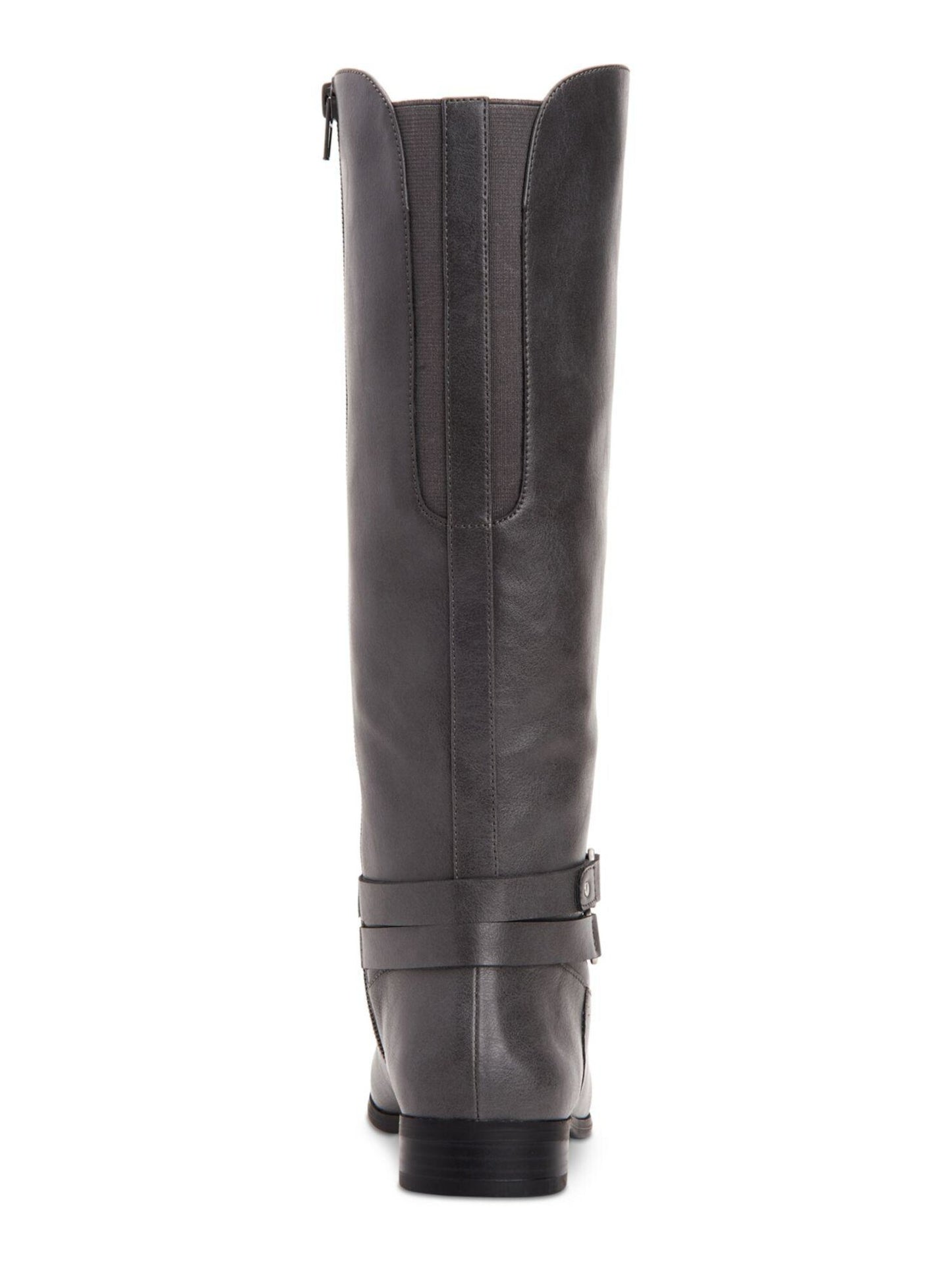 Botas femininas estilo Kindellp de tecido com bico fechado e cano alto, tamanho 7, cinza