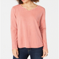 Blusa feminina de manga comprida e gola redonda Style &amp; CO, laranja, tamanho pequeno XL