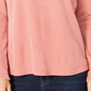 Blusa feminina de manga comprida e gola redonda Style &amp; CO, laranja, tamanho pequeno XL