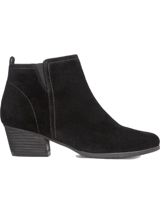 Aqua College Feminino Flex Gore Accent Comfort Impermeável Acolchoado Isla Bico Redondo Salto Bloco Zip Up Botas Pretas Tamanho 6,5 M