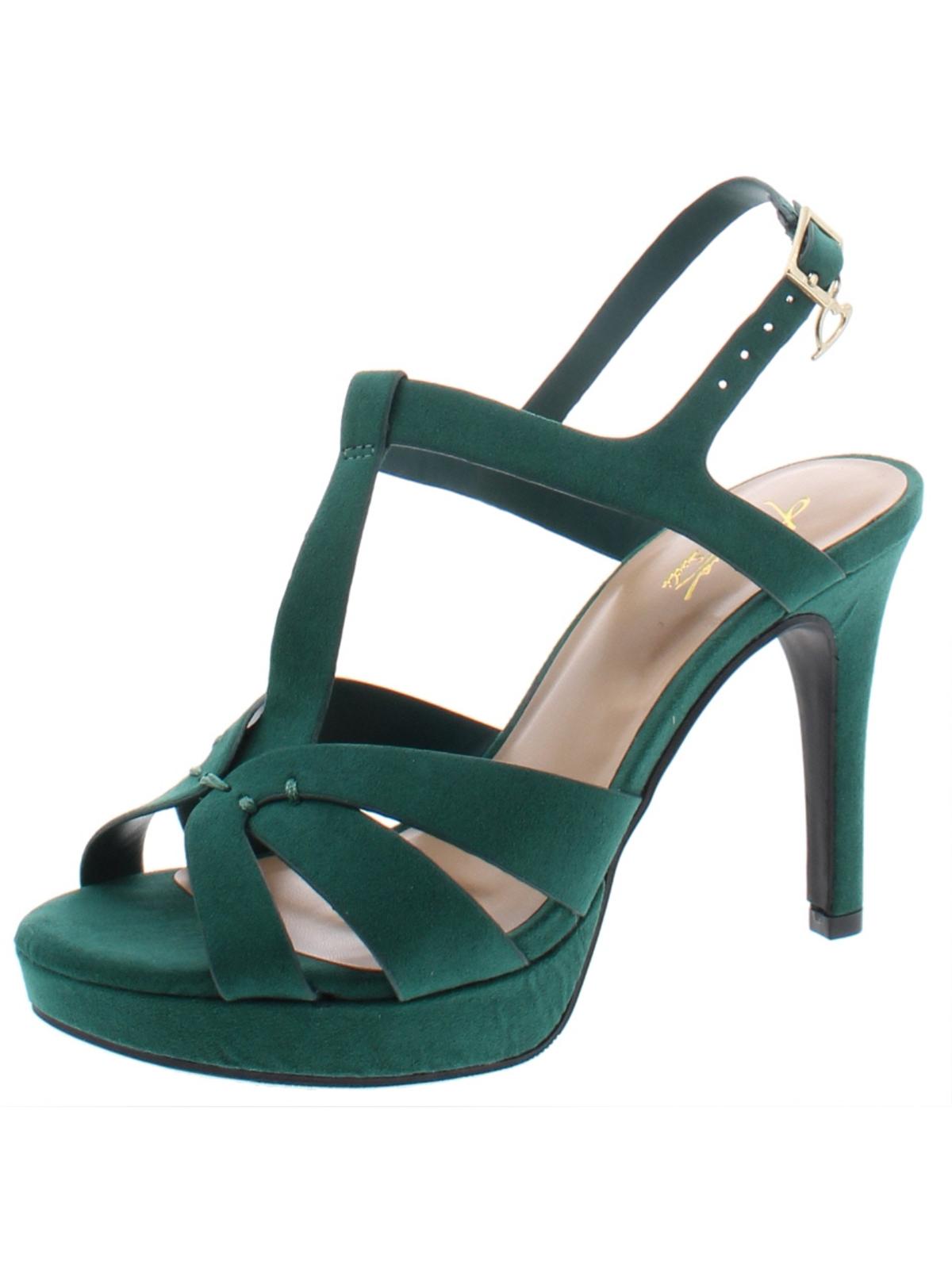 Sandália de noite plataforma feminina Thalia Sodi Verrda, micro esmeralda, 6 meses