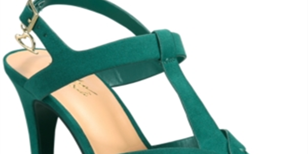 Sandália de noite plataforma feminina Thalia Sodi Verrda, micro esmeralda, 6 meses