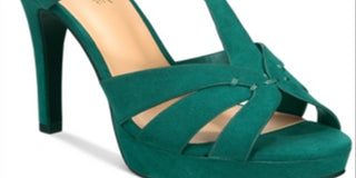 Sandália de noite plataforma feminina Thalia Sodi Verrda, micro esmeralda, 6 meses