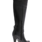 Botas plataforma Desra femininas G by Guess em couro sintético, cano alto, pretas, tamanho 7,5 M