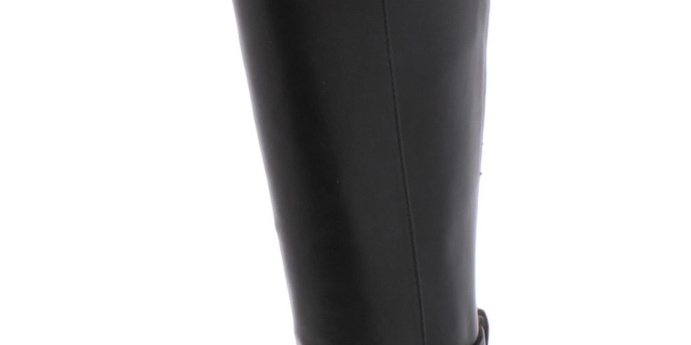 Botas plataforma Desra femininas G by Guess em couro sintético, cano alto, pretas, tamanho 7,5 M