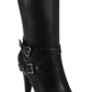 Botas plataforma Desra femininas G by Guess em couro sintético, cano alto, pretas, tamanho 7,5 M