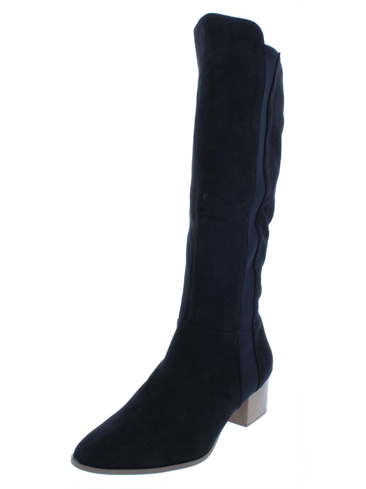 Botas femininas estilo &amp; co. Finnly de camurça, bico amendoado, cano médio, pretas, tamanho 6,5 M