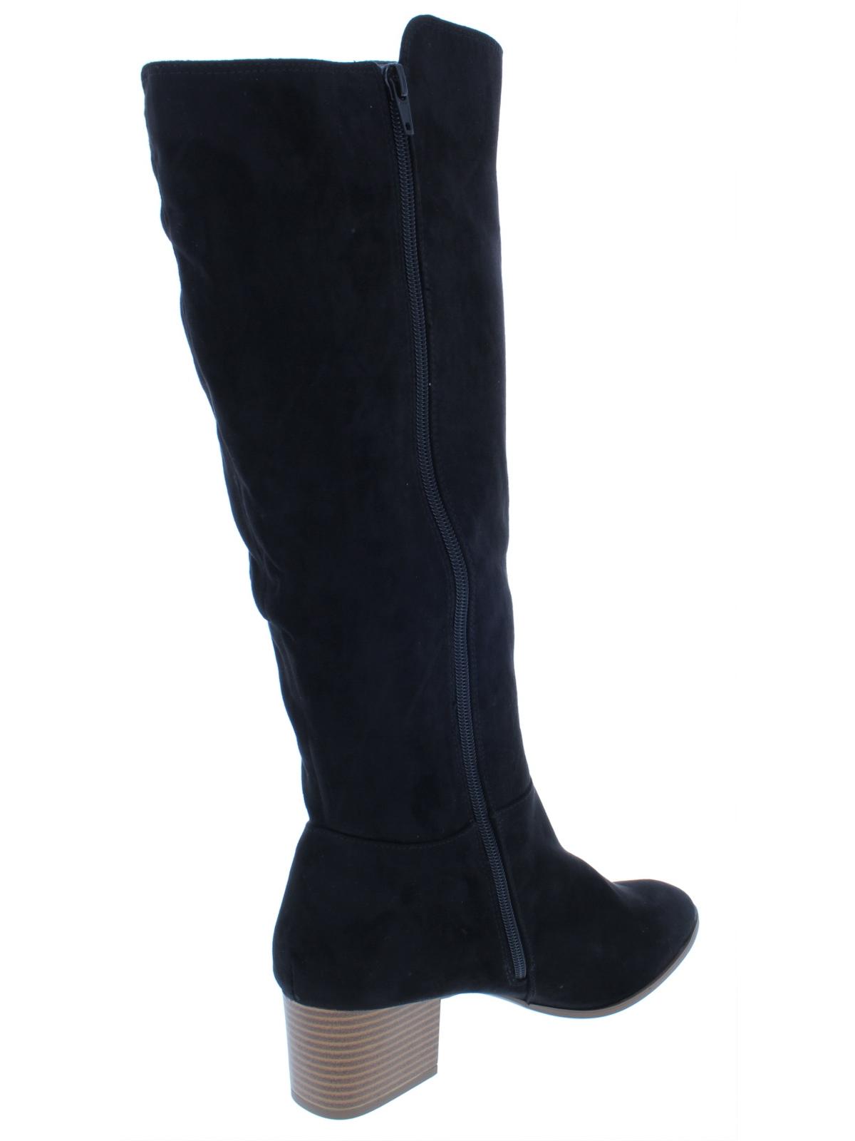 Botas femininas estilo &amp; co. Finnly de camurça, bico amendoado, cano médio, pretas, tamanho 6,5 M