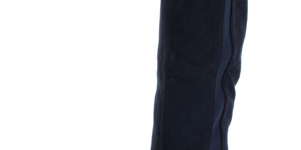 Botas femininas estilo &amp; co. Finnly de camurça, bico amendoado, cano médio, pretas, tamanho 6,5 M