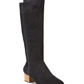 Botas femininas estilo &amp; co. Finnly de camurça, bico amendoado, cano médio, pretas, tamanho 6,5 M