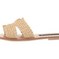 Sandálias femininas Steve Madden Nat Multi Greece Slide, marrom, tamanho 7,5 M