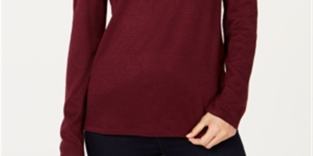 Moletom feminino com renda e fita INC International Concepts, tamanho pequeno, vermelho