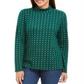 Camisola Karen Scott Feminina com Estampa de Flocos de Neve e Gola Redonda em Abeto, Tamanho M