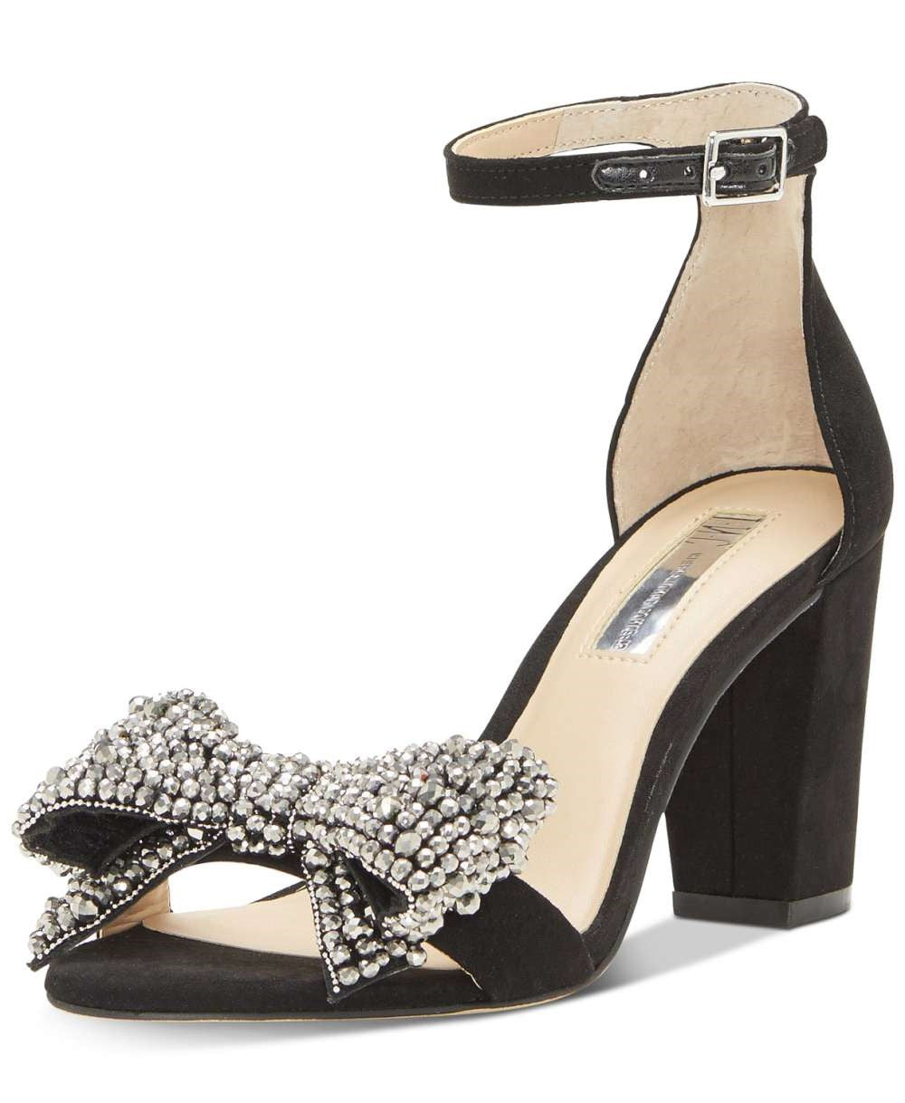 INC International Concepts Kivah9 Tecido Feminino Aberto Biqueira Casual Tira no Tornozelo Sapatos Pretos Tamanho 6 M