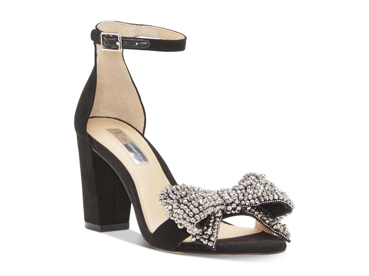 INC International Concepts Kivah9 Tecido Feminino Aberto Biqueira Casual Tira no Tornozelo Sapatos Pretos Tamanho 6 M