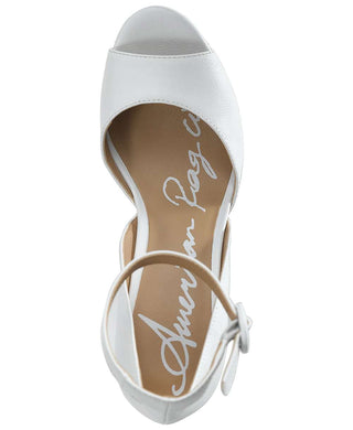 American Rag Feminino Reeta Tecido Peep Toe Tira no Tornozelo D-orsay Sapatos Brancos Tamanho 9,5 M