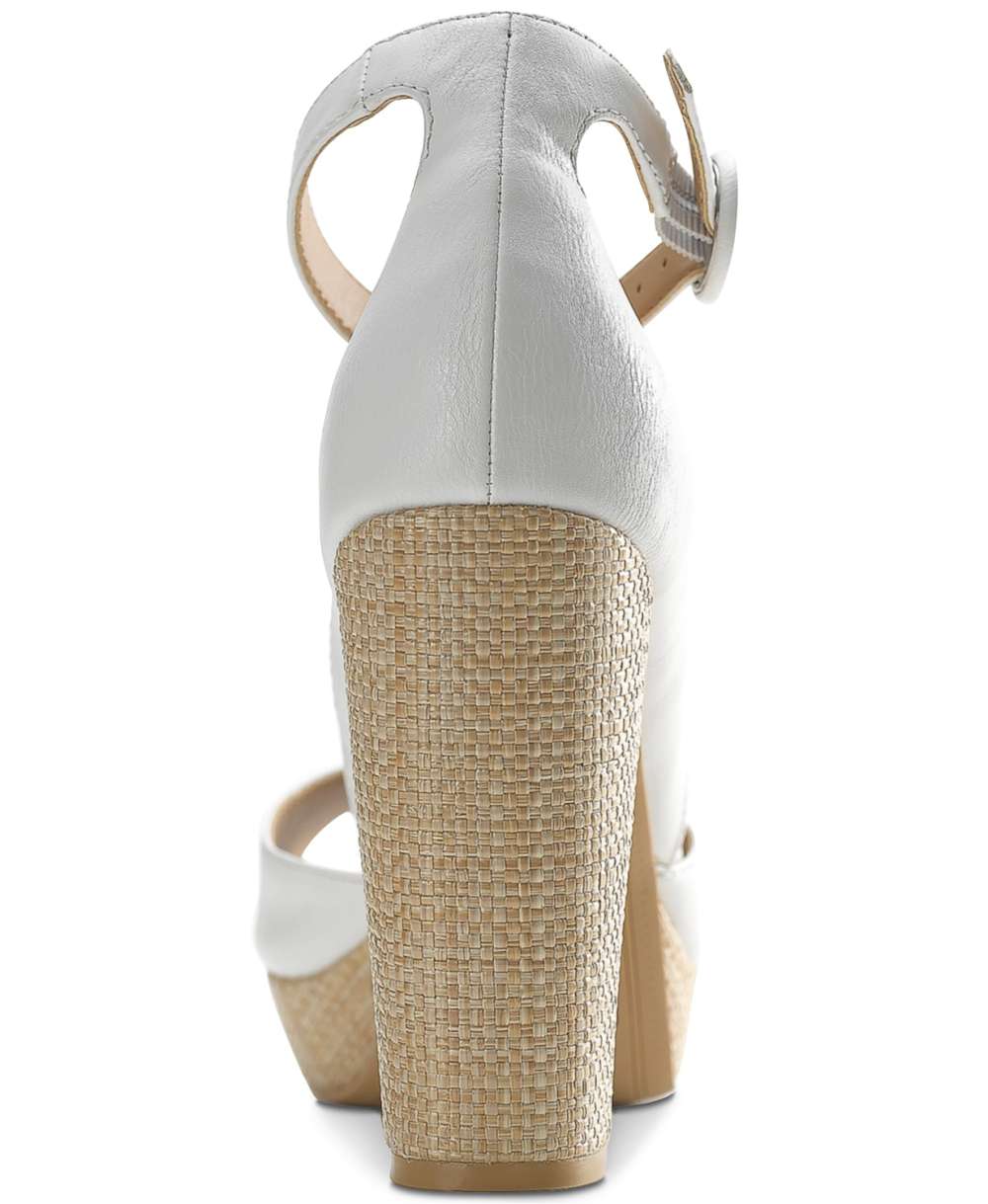 American Rag Feminino Reeta Tecido Peep Toe Tira no Tornozelo D-orsay Sapatos Brancos Tamanho 9,5 M