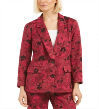 Blazer feminino Alfani com estampa floral em jacquard rosa, tamanho pequeno