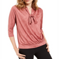 Top Alfani Feminino Petite com Decote em V Rosa Tamanho Petite S