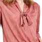 Top Alfani Feminino Petite com Decote em V Rosa Tamanho Petite S