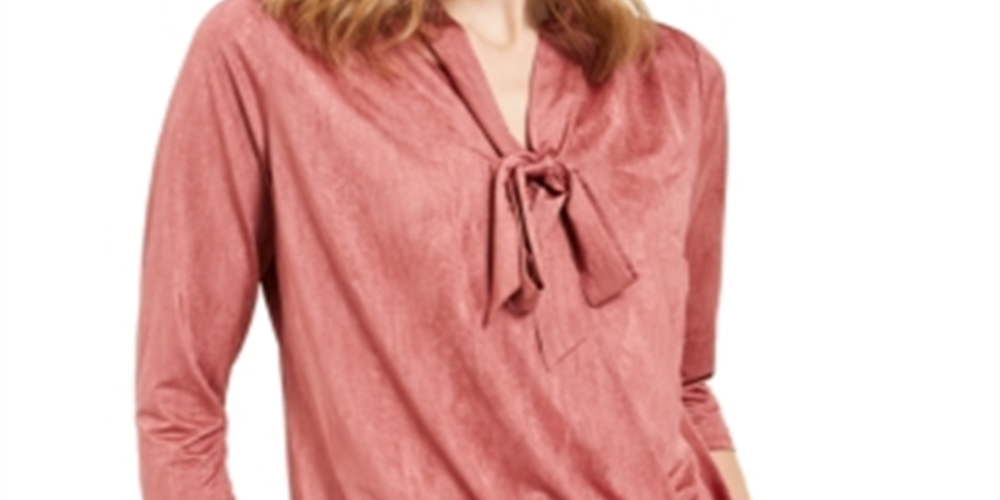 Top Alfani Feminino Petite com Decote em V Rosa Tamanho Petite S