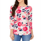 Blusa feminina com estampa floral Charter Club vermelha, tamanho 2XL