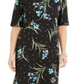 Vestido feminino estampado com decote canoa Karen Scott, preto, tamanho pequeno