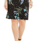 Vestido feminino estampado com decote canoa Karen Scott, preto, tamanho pequeno