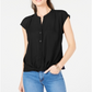 Top feminino com frente torcida INC International Concepts, preto, tamanho pequeno