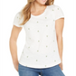 Camiseta feminina estampada com decote redondo, tamanho XL, estilo &amp; co, branca