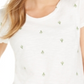 Camiseta feminina estampada com decote redondo, tamanho XL, estilo &amp; co, branca