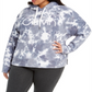 Calvin Klein Plus Size Feminino Tie-Dyed Active Hood Aço Combinação 3X