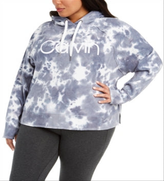 Calvin Klein Plus Size Feminino Tie-Dyed Active Hood Aço Combinação 3X