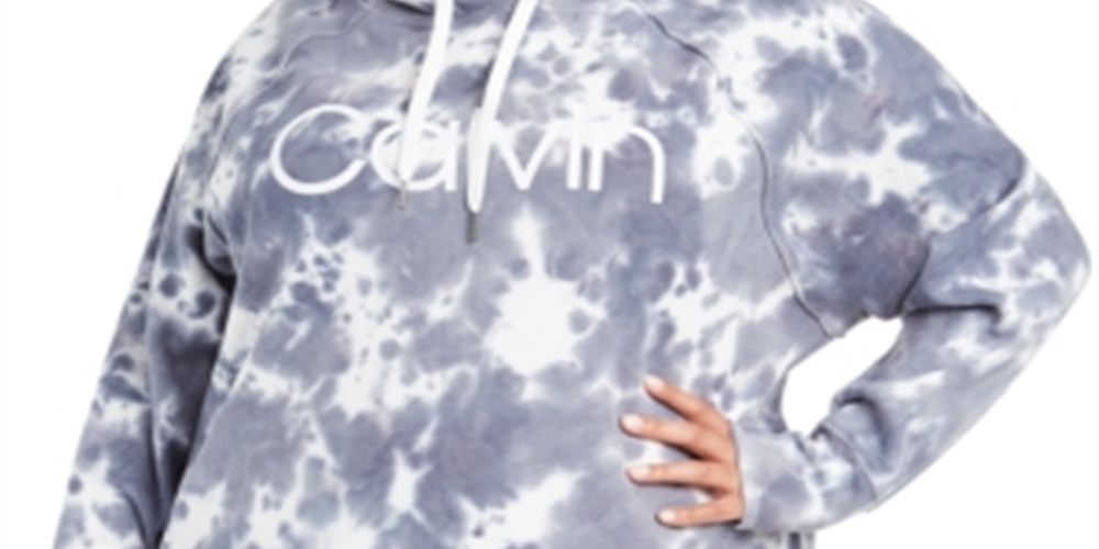 Calvin Klein Plus Size Feminino Tie-Dyed Active Hood Aço Combinação 3X