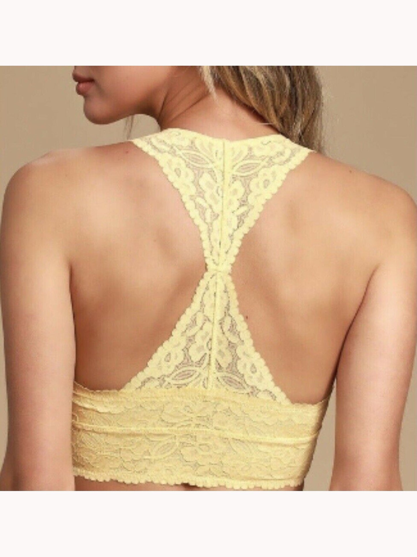 Sutiãs íntimos florais femininos Free People para o dia a dia, amarelo, tamanho grande