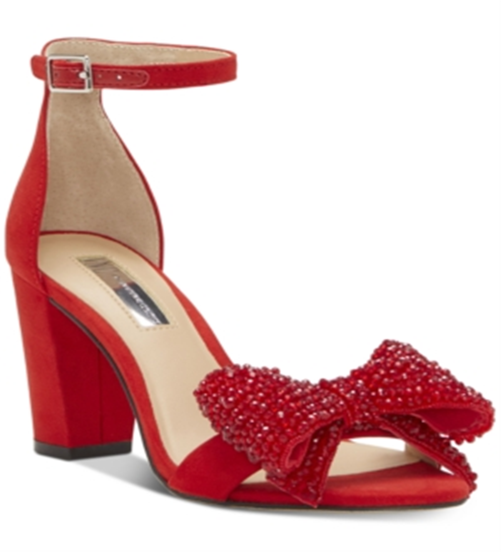 INC International Concepts Kivah Fabric Open Toe Feminino Vermelho Tamanho 6