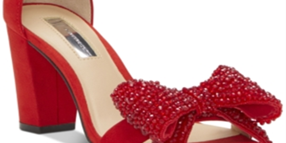 INC International Concepts Kivah Fabric Open Toe Feminino Vermelho Tamanho 6