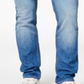 Calça jeans masculina Guss azul claro slim reta elástica tamanho 38x30