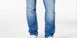 Calça jeans masculina Guss azul claro slim reta elástica tamanho 38x30