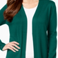 Cardigan feminino com mangas e cadarço JM Collection, presente, verde, tamanho XS