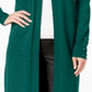 Cardigan feminino com mangas e cadarço JM Collection, presente, verde, tamanho XS