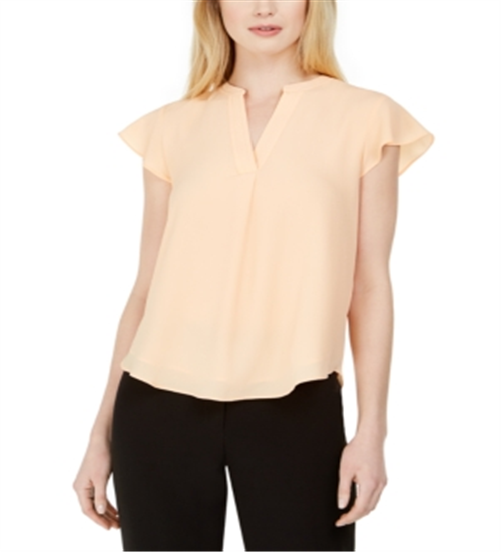 Blusa Calvin Klein Feminina Manga Curta Laranja Tamanho Pequeno