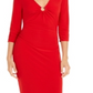 Vestido feminino INC Ring-Hardware franzido MIDI vermelho tamanho pequeno