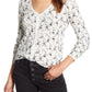 Blusa térmica feminina com estampa floral Lucky Brand, branca, tamanho pequeno