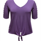 Top feminino com amarração frontal, roxo, tamanho grande, da coleção JM