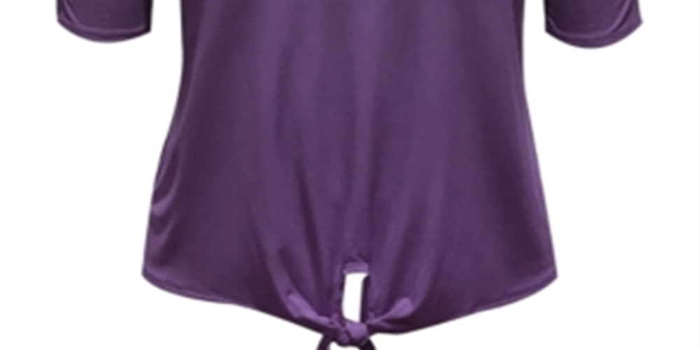 Top feminino com amarração frontal, roxo, tamanho grande, da coleção JM
