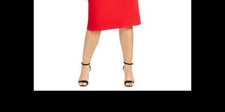 Calvin Klein Plus Novo Vestido Curto com Decote em V Escolha Vermelho Tamanho 20W