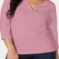 Karen Scott Top Henley Feminino Mellow Rose Pink Tamanho Médio